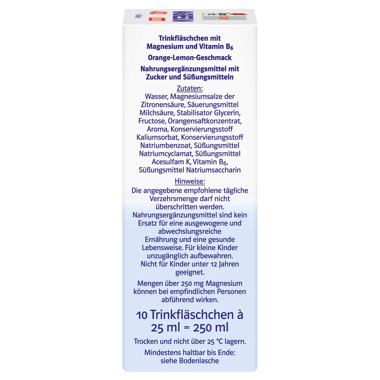Abbildung der Produktverpackung Doppelherz system MAGNESIUM 400 LIQUID Seitenansicht rechts